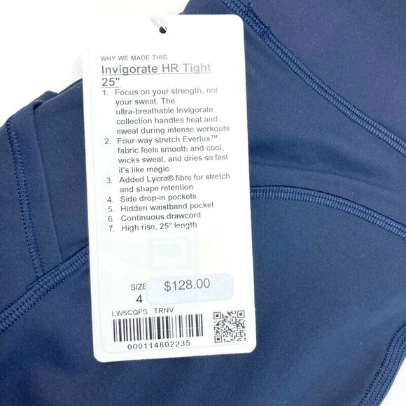 NWT! ⭐️Host Pick⭐️ LULULEMON Invigorate HR Tight 25" Navy 2 4 - Picture 7 of 7